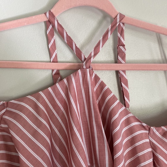 Express Striped Tiered Sleeve Cold Shoulder Top - XXS - Picture 2 of 9